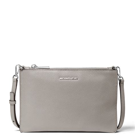 michael kors adele crossbody grey|Adele Pebbled Leather Crossbody Bag .